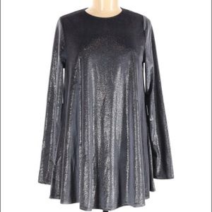 Show Me Your Mumu Mini Dress Gray Sparkle M NWT